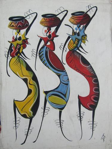 Print of Abstract Women Paintings by Jafeth Moiane