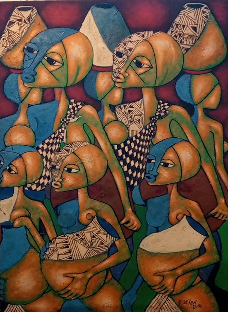 Original Cubism Geometric Paintings by Jafeth Moiane