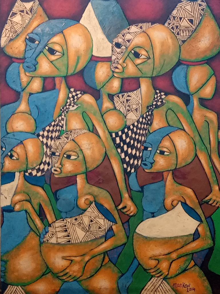 Original Cubism Geometric Painting by Jafeth Moiane