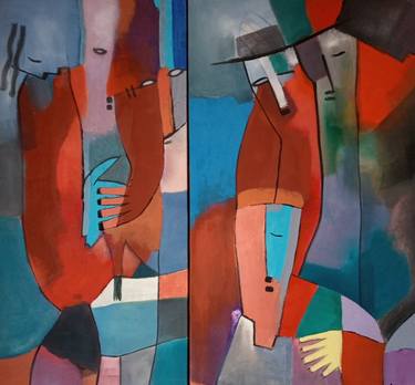 Original Abstract Love Paintings by Jafeth Moiane