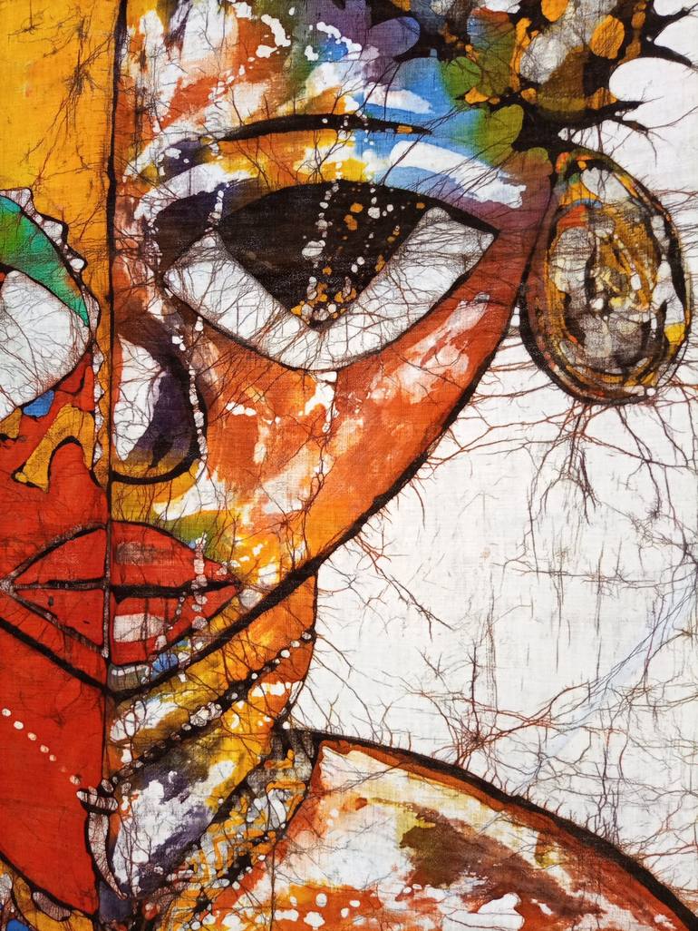 Original Abstract Expressionism Women Painting by Jafeth Moiane