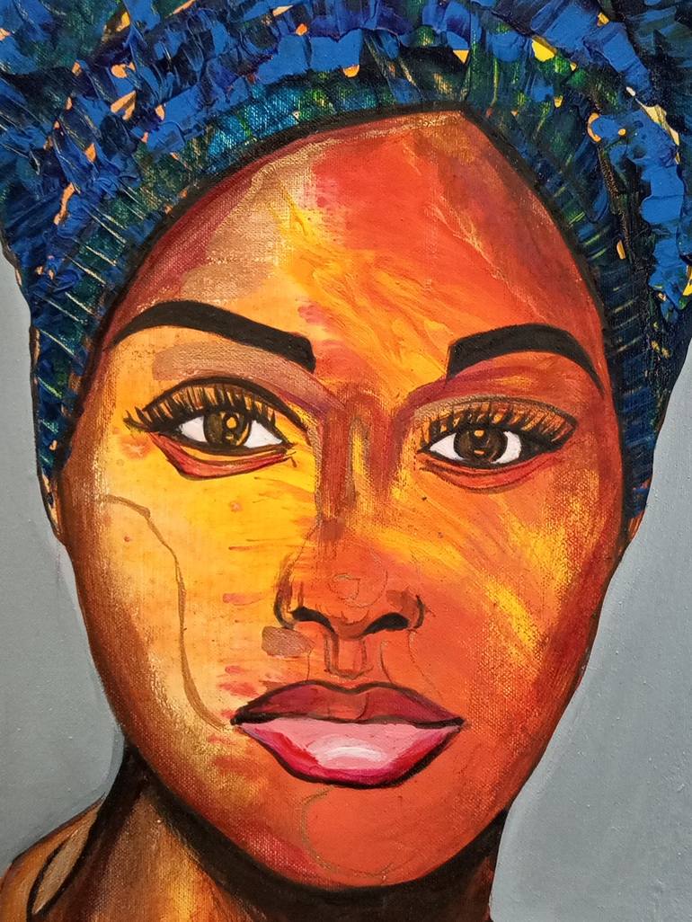 african woman face painting