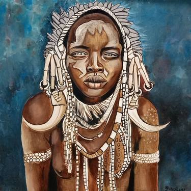 Mursi tribe woman from Ethiopia thumb