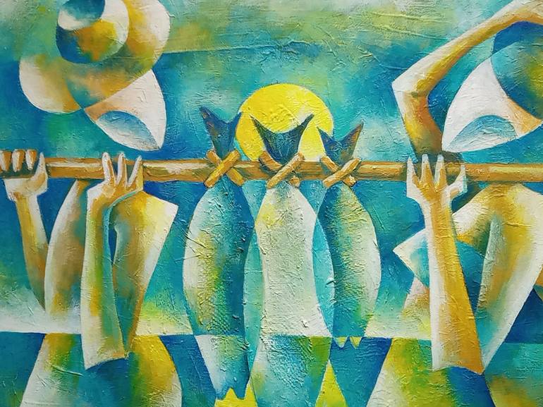 Original Figurative Fish Painting by Jafeth Moiane