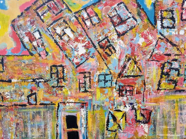 Original Fine Art Architecture Painting by Jafeth Moiane