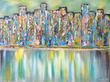 Print of Cities Paintings by Jafeth Moiane