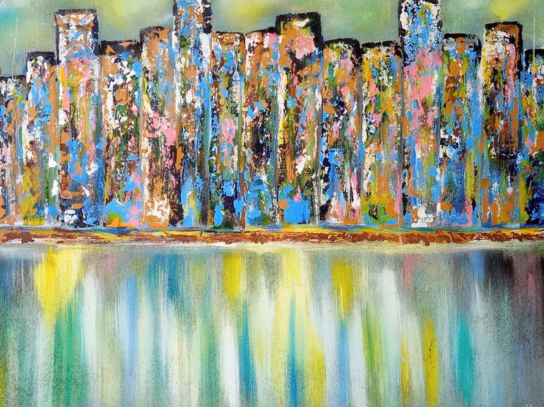 Original Figurative Cities Painting by Jafeth Moiane