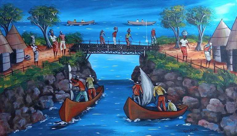 Print of Figurative Landscape Paintings by Jafeth Moiane