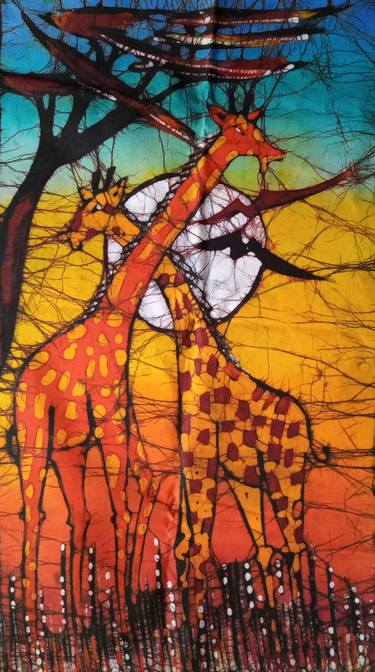Giraffes painting, Art africain, Arte Africana, African art thumb