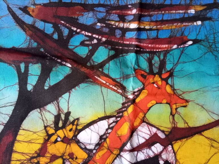 Original Art Deco Animal Painting by Jafeth Moiane