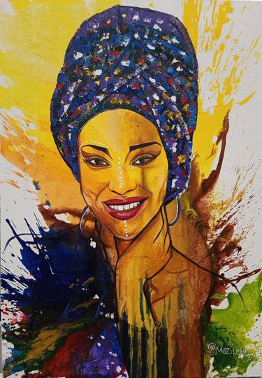 Black woman portrait art, Arte Africano, Abstract thumb