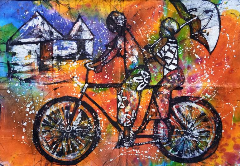 abstract bicycle painting