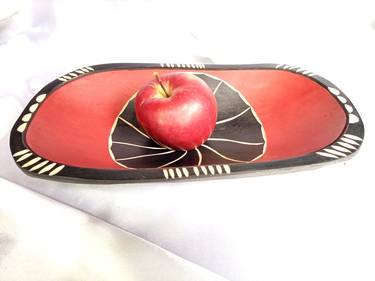 Fruit bowl handmade of wood X- Decorative thumb