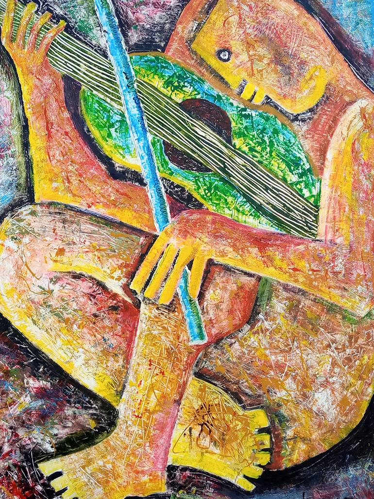 Original Figurative Music Painting by Jafeth Moiane