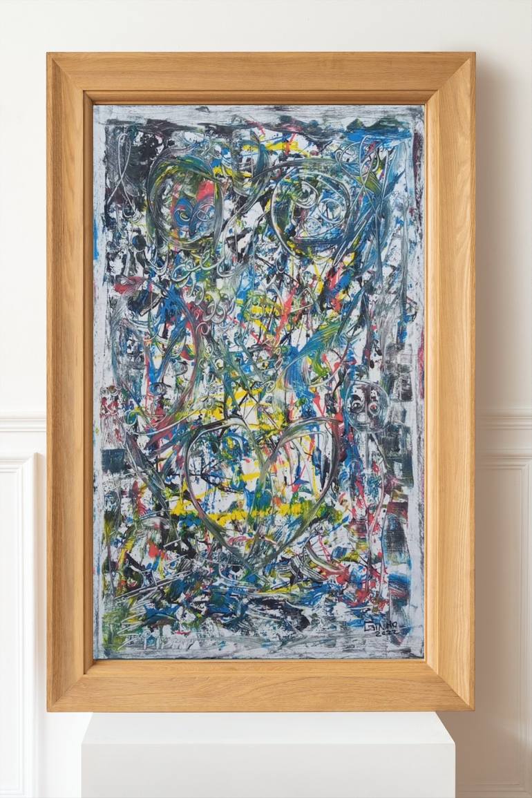 Original Abstract Expressionism Love Painting by Jafeth Moiane