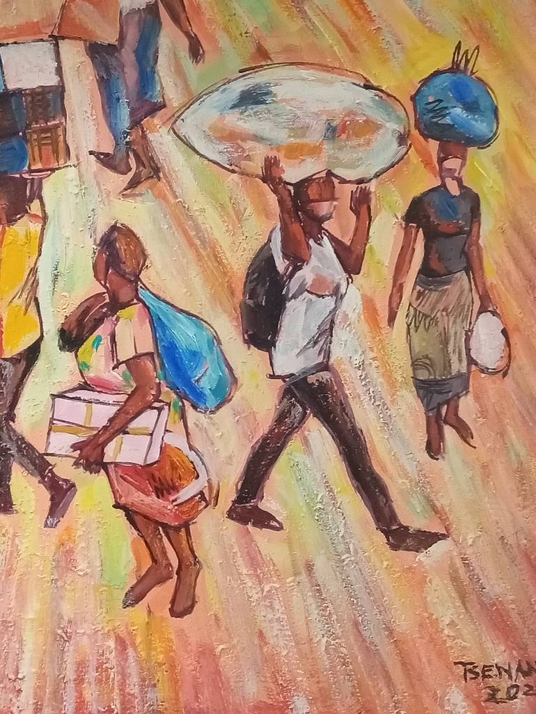 Original Figurative People Painting by Jafeth Moiane
