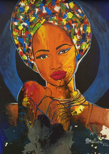 Dream woman painting, African American Wall art, Afro thumb