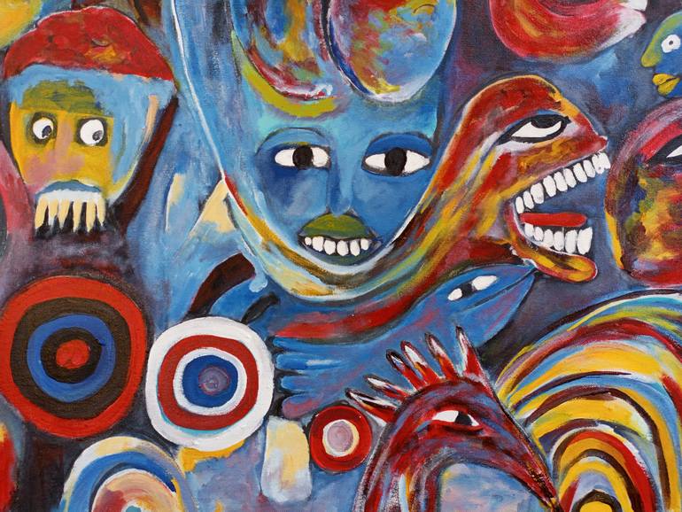 Original Art Deco Abstract Painting by Jafeth Moiane