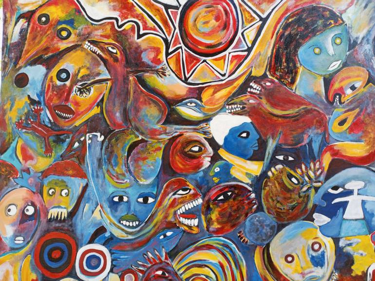 Original Art Deco Abstract Painting by Jafeth Moiane