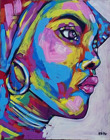 Original Abstract Women Paintings by Jafeth Moiane