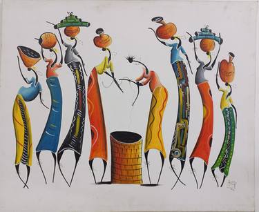 Print of Figurative Women Paintings by Jafeth Moiane