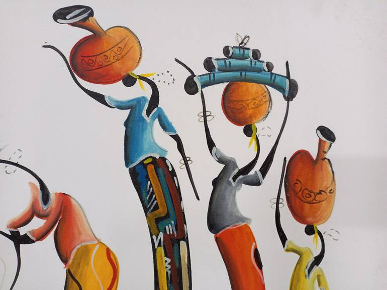 Original Art Deco Women Painting by Jafeth Moiane