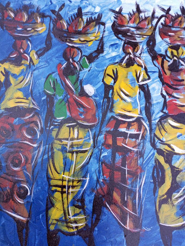 Original Figurative Women Painting by Jafeth Moiane