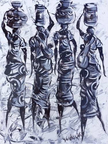 Original Figurative Women Paintings by Jafeth Moiane