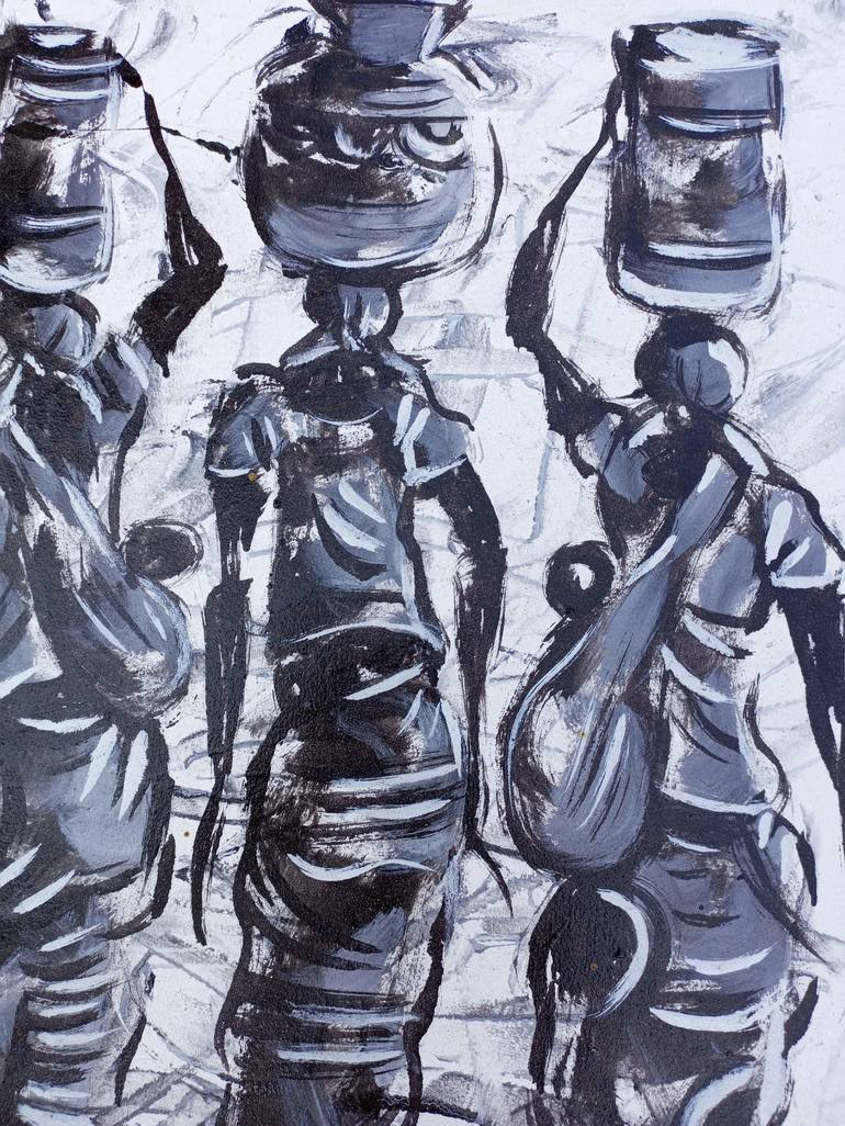 Original Figurative Women Painting by Jafeth Moiane