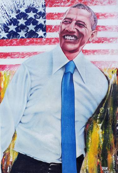 Barack Obama painting, Barack Obama art, Black art, African thumb