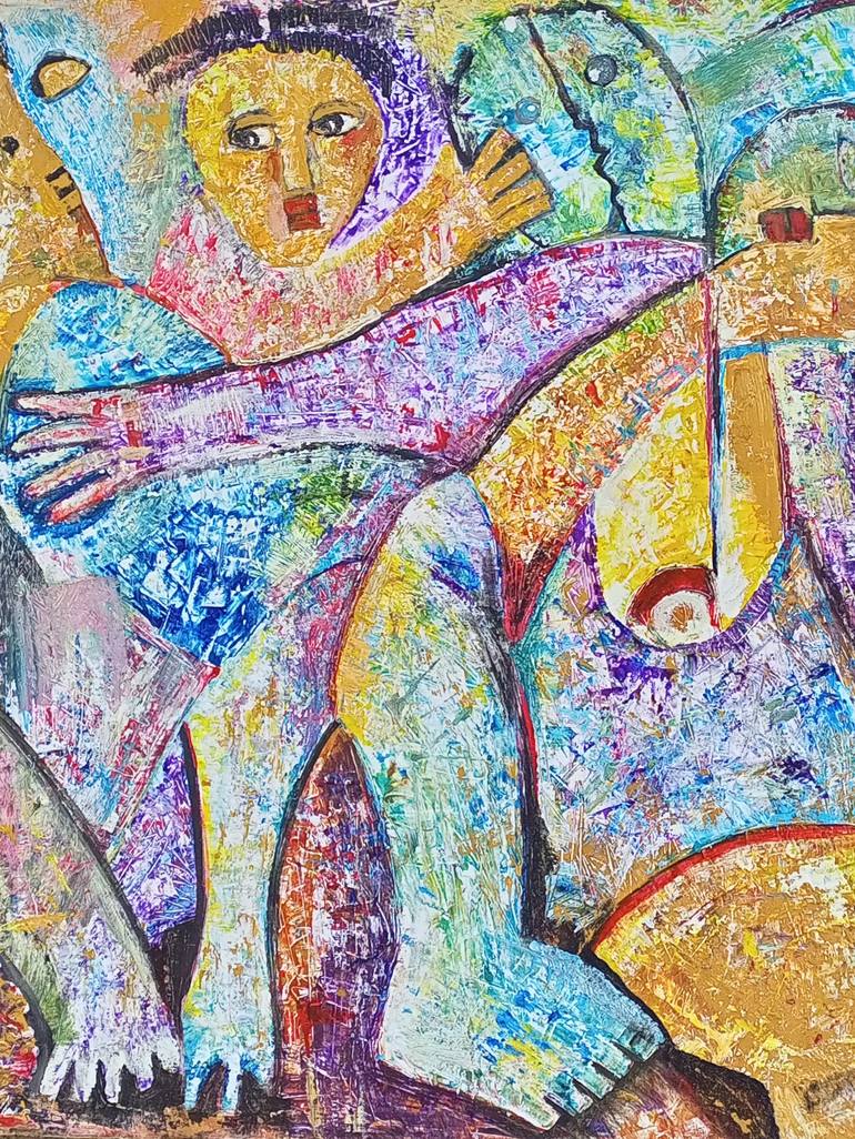 Original Abstract Religion Painting by Jafeth Moiane