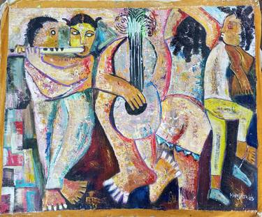 Print of Figurative Music Paintings by Jafeth Moiane