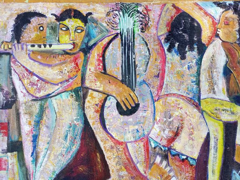 Original Figurative Music Painting by Jafeth Moiane