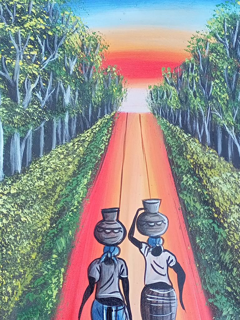 Original Art Deco Women Painting by Jafeth Moiane