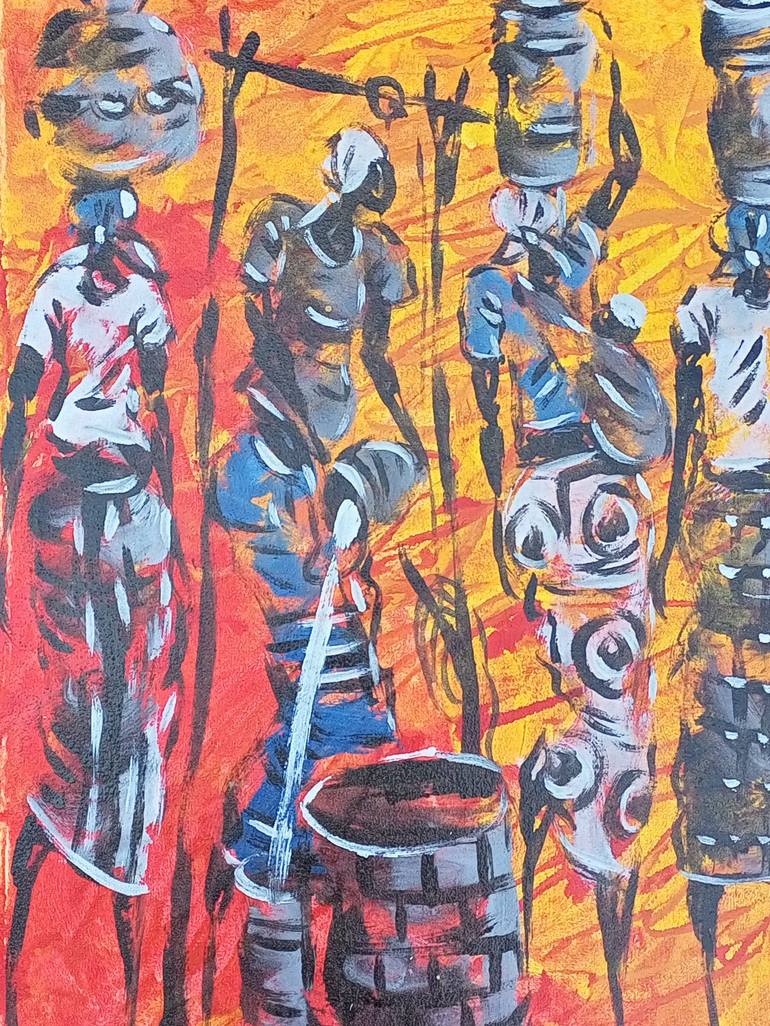 Original Figurative Women Painting by Jafeth Moiane