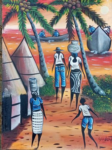 Print of Rural life Paintings by Jafeth Moiane
