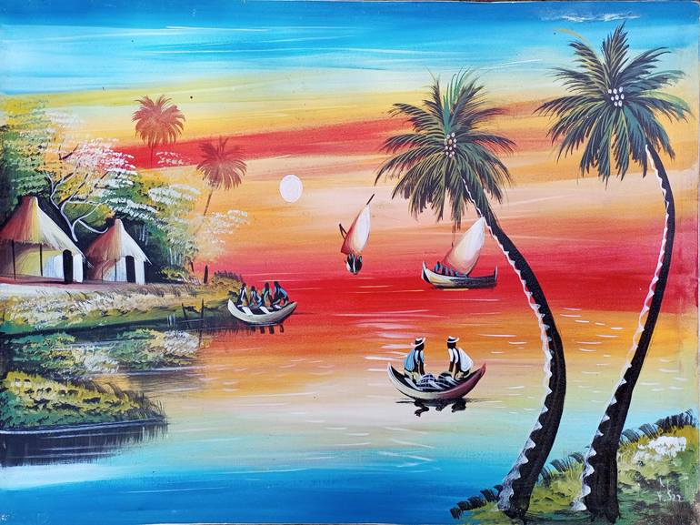 Print of Figurative Landscape Paintings by Jafeth Moiane