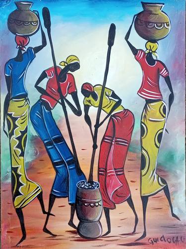 Print of Women Paintings by Jafeth Moiane