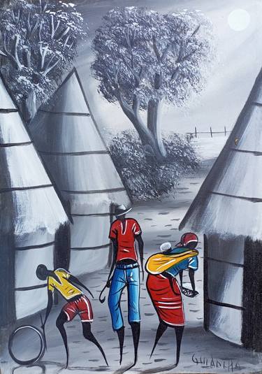 Print of Figurative Rural life Paintings by Jafeth Moiane