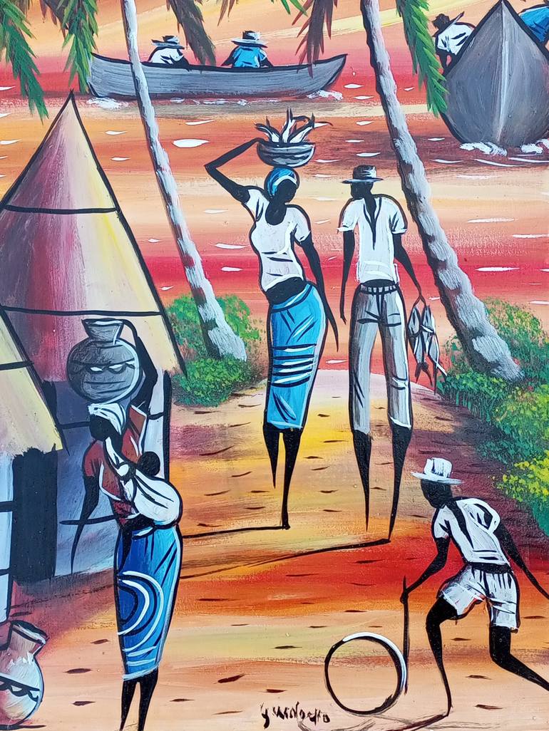 Original Rural life Painting by Jafeth Moiane