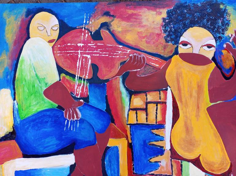 Original Figurative Music Painting by Jafeth Moiane