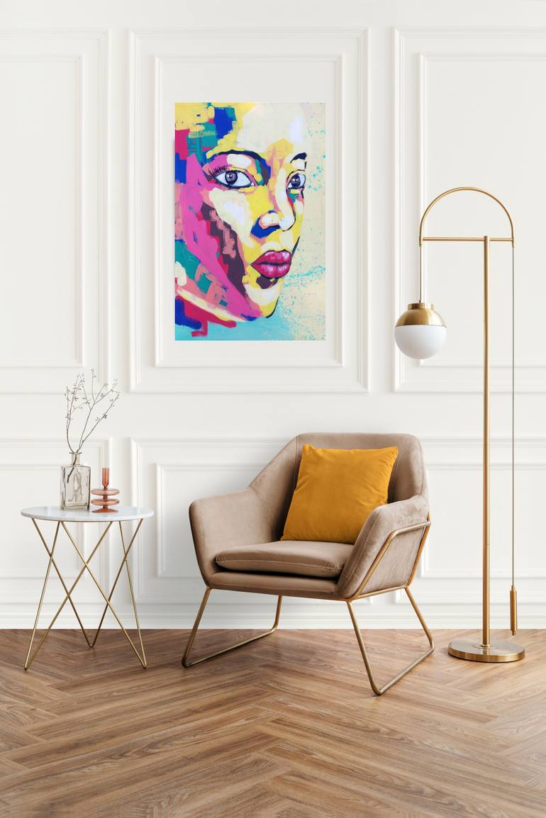 Original Art Deco Women Painting by Jafeth Moiane