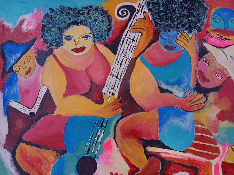 Original Figurative Music Painting by Jafeth Moiane