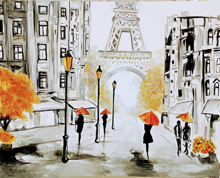 La rue de Paris painting Wall decor Wall art