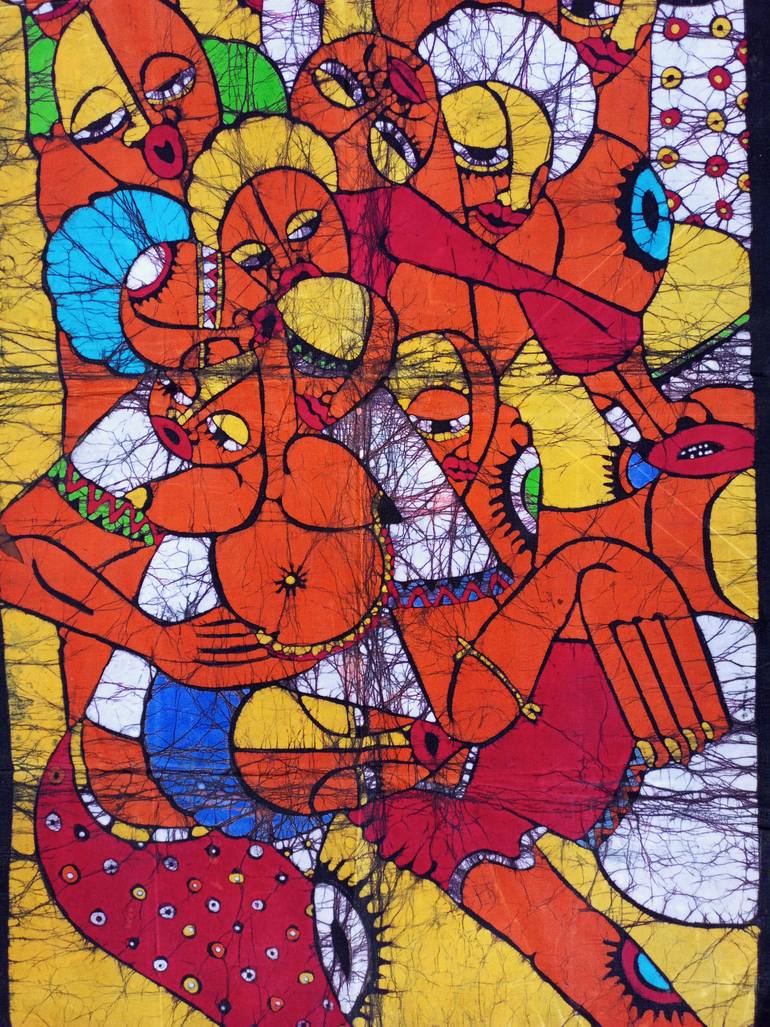 Original Abstract Family Painting by Jafeth Moiane