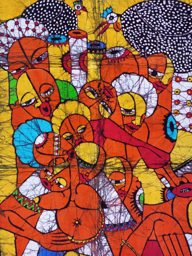 Original Abstract Family Painting by Jafeth Moiane