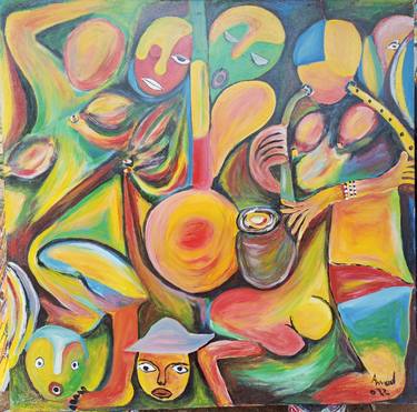 Print of Figurative Music Paintings by Jafeth Moiane