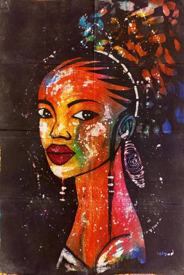 African girl, Afrikansk kunst, Afrikansk konst,  الفن الأفريقي, thumb