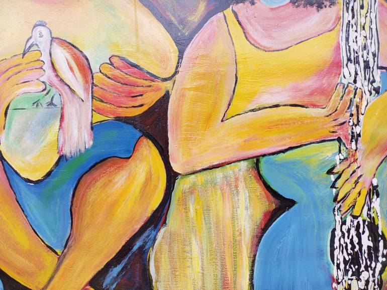 Original Art Deco Music Painting by Jafeth Moiane