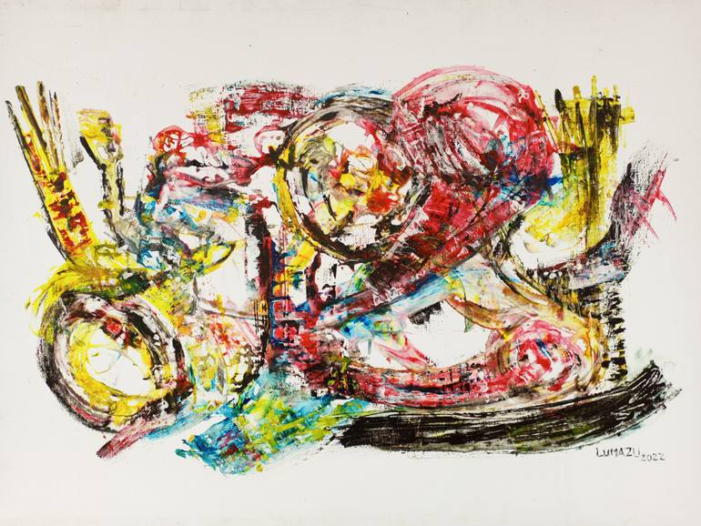 Original Art Deco Love Painting by Jafeth Moiane